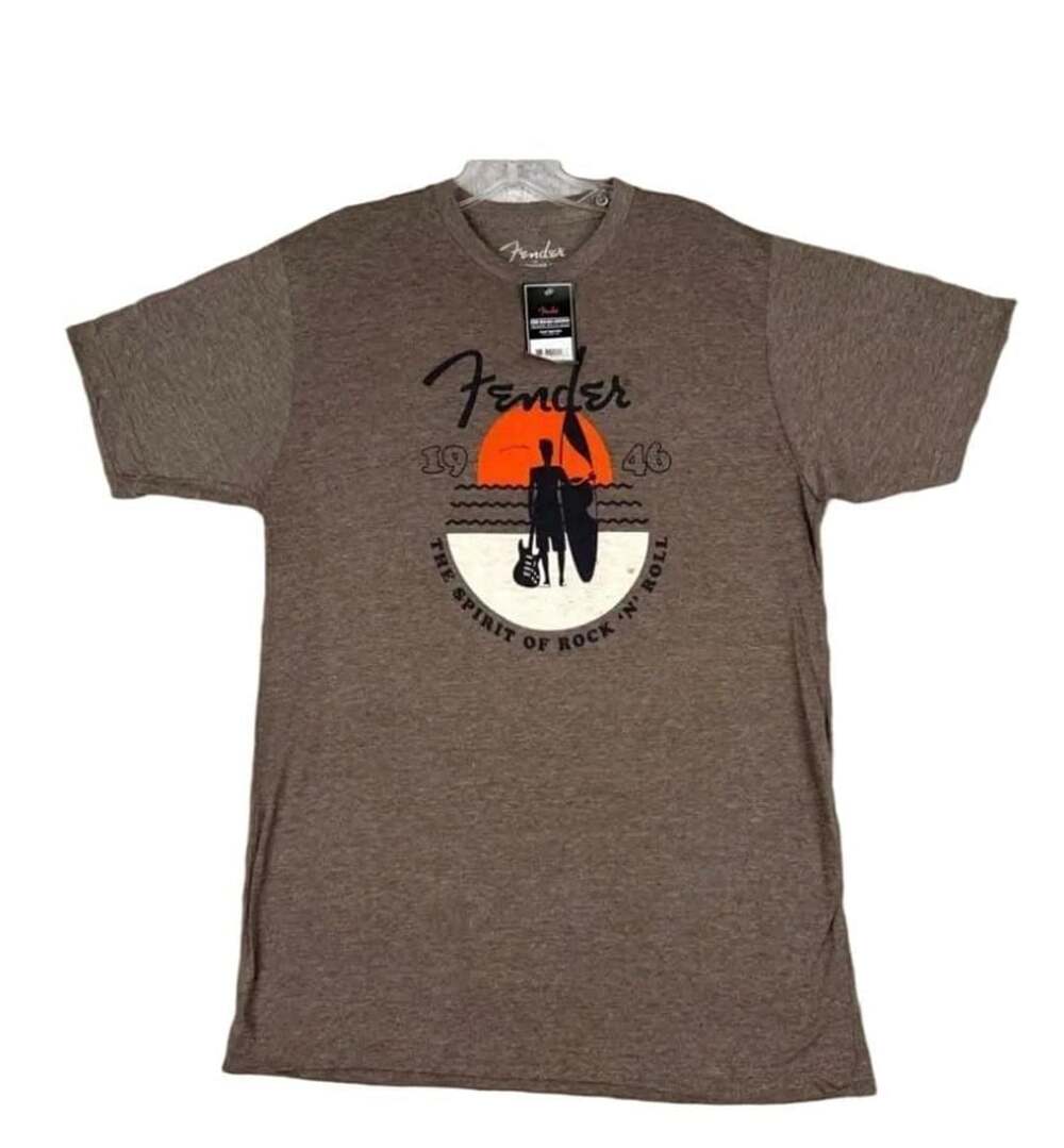 Fender Spirit Of Rock N Roll T-Shirt Size 2XL Brown Graphic Tee